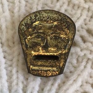 1930’s Cracker Jack Tin Figural Whistle Advertising Metal Toy Prize Face Whistle